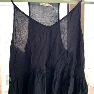 Cropped Peplum Navy Tank